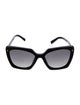 Prada Enameled Metal Triangle Oversize Sunglasses