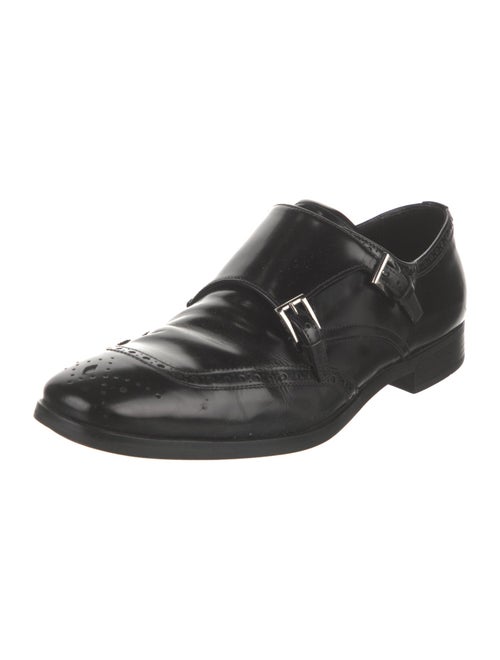 Prada Leather Lasercut Accents Monk Straps