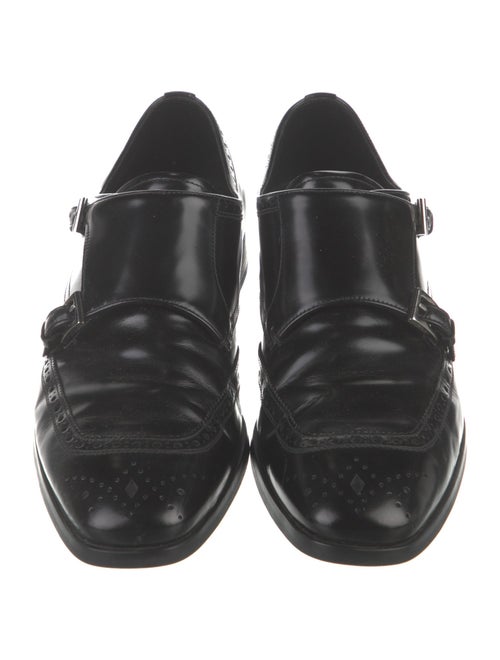 Prada Leather Lasercut Accents Monk Straps
