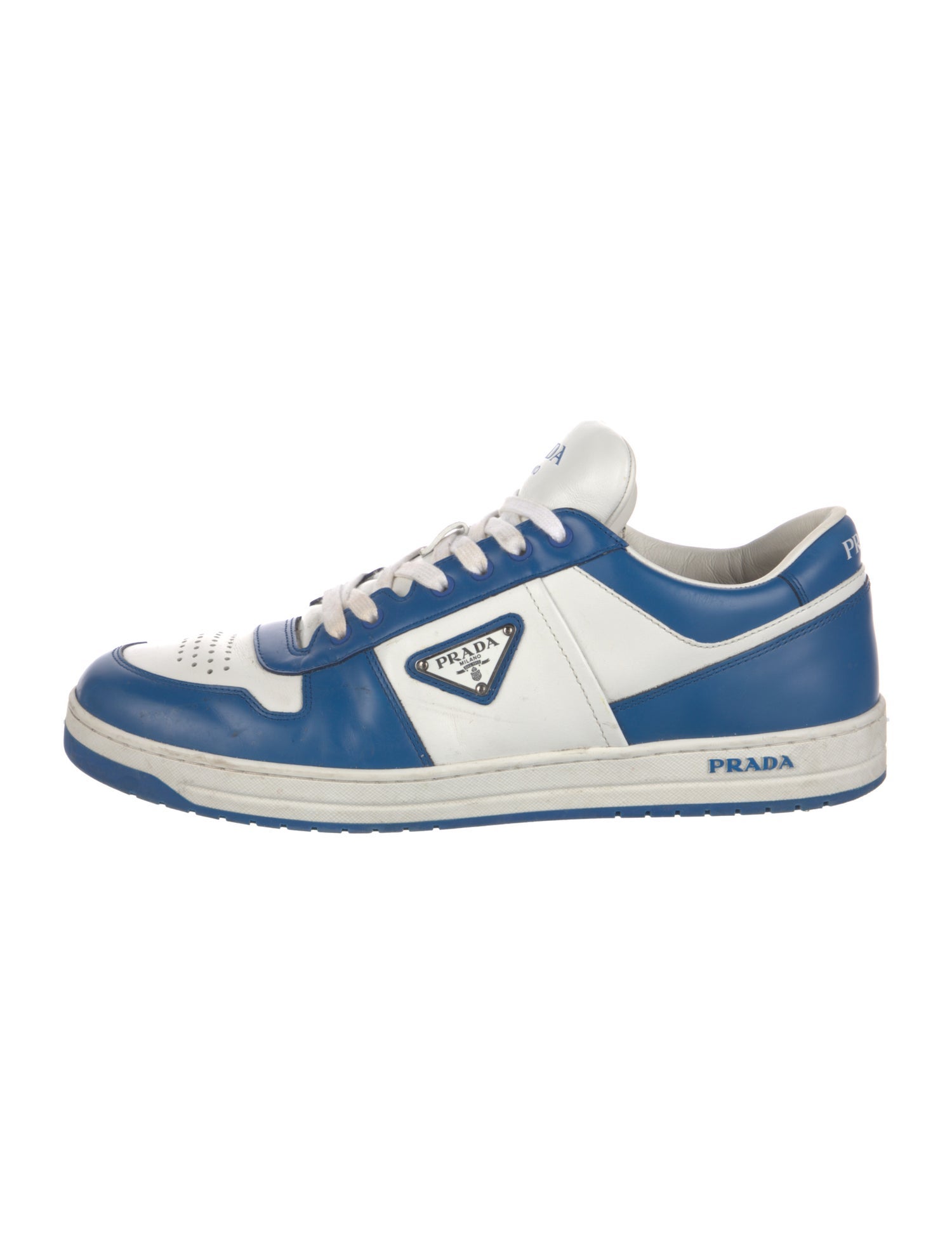 Prada Leather Colorblock Pattern Sneakers