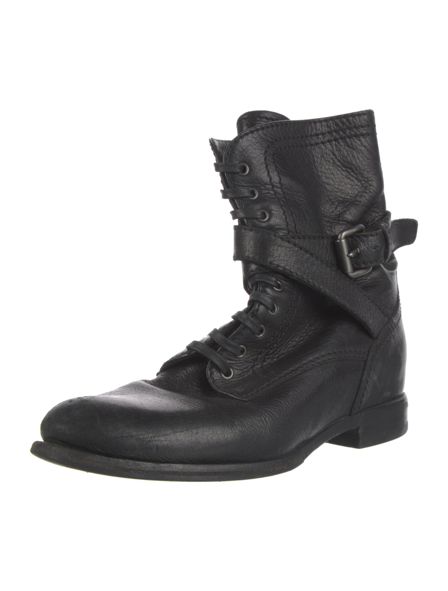 Prada Leather Combat Boots