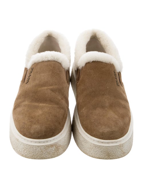 Prada Suede Fur Trim Sneakers