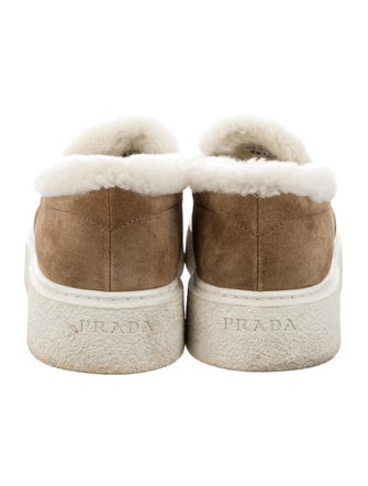 Prada Suede Fur Trim Sneakers