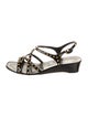 Prada Patent Leather Studded Accents T-Strap Sandals