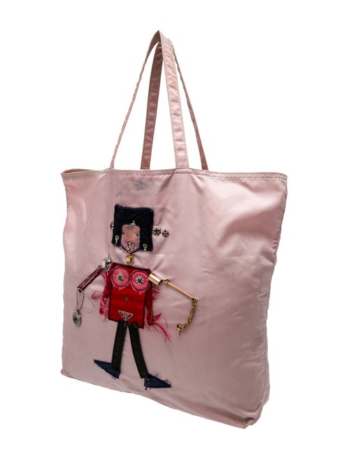 Prada Enameled Metal Triangle Tote