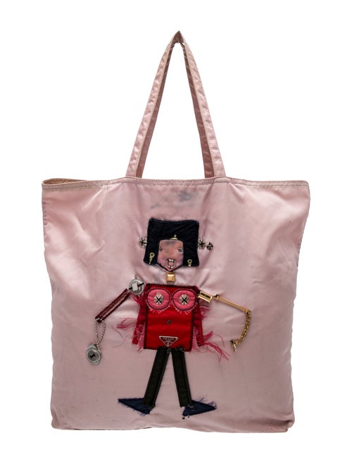 Prada Enameled Metal Triangle Tote