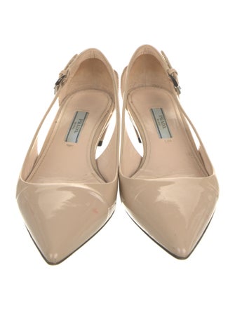 Prada Patent Leather Cutout Accent Pumps