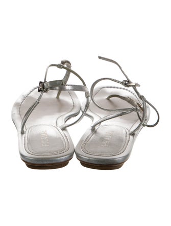 Prada Leather T-Strap Sandals