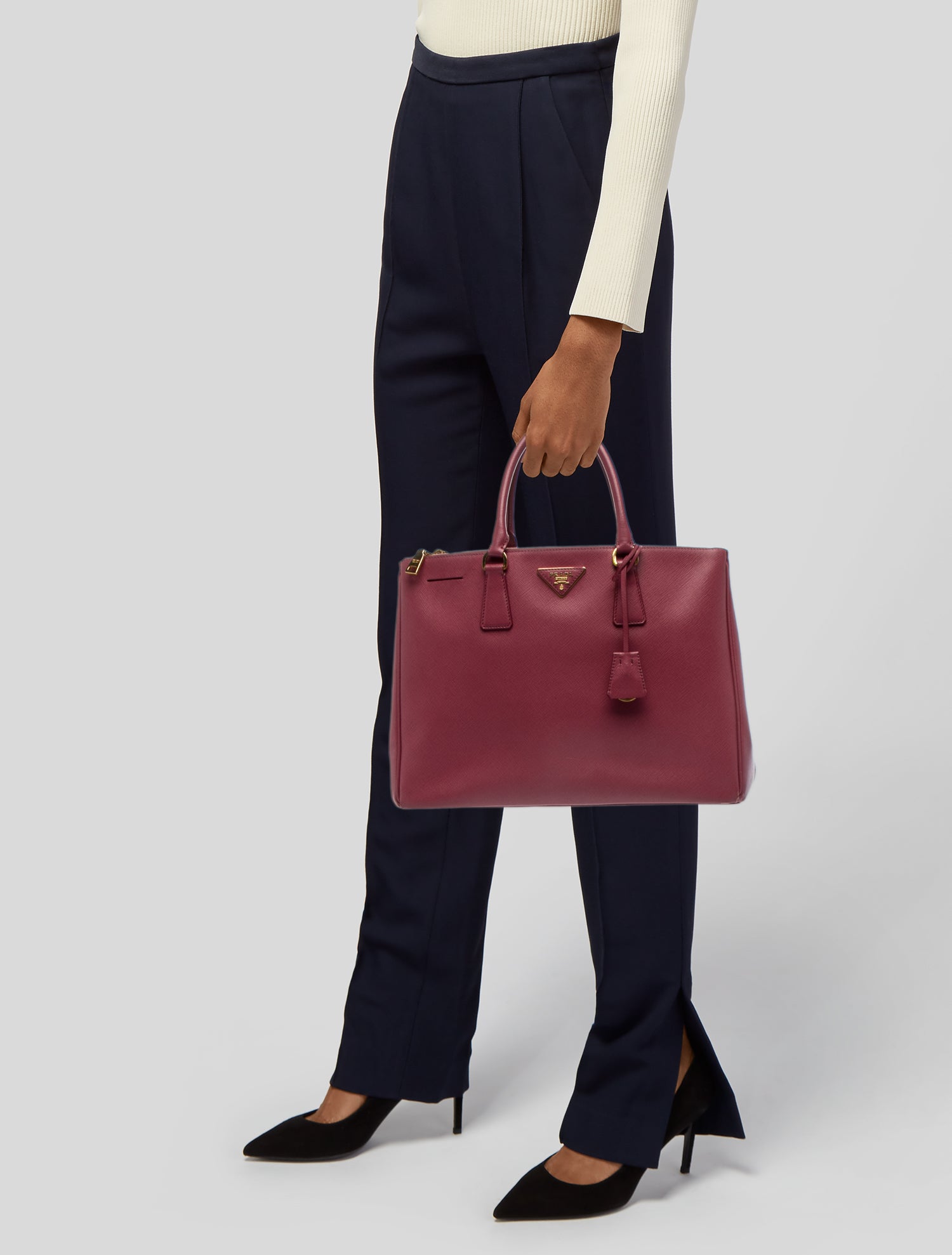 Prada Saffiano Leather Galleria Double Zip Large