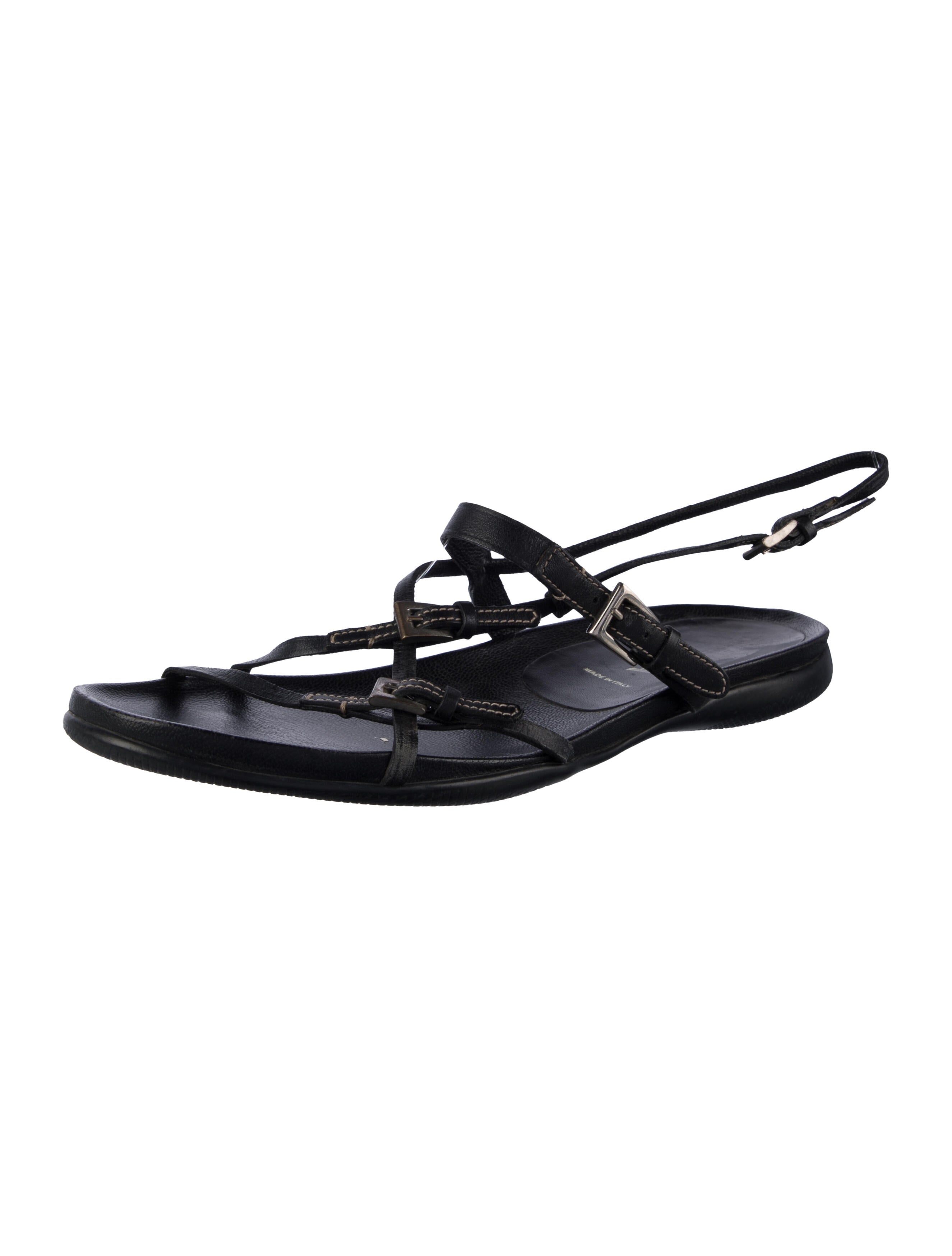 Prada Leather Slingback Sandals