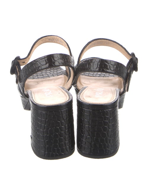 Prada Embossed Leather Animal Print Slingback Sandals