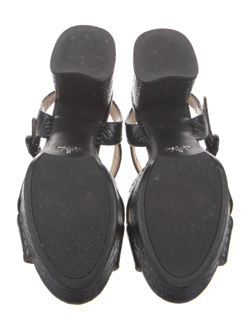 Prada Embossed Leather Animal Print Slingback Sandals