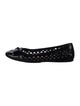 Prada Patent Leather Lasercut Accents Ballet Flats