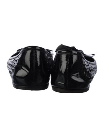 Prada Patent Leather Lasercut Accents Ballet Flats