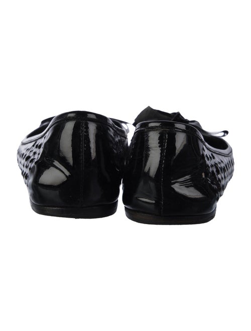 Prada Patent Leather Lasercut Accents Ballet Flats