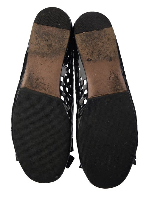 Prada Patent Leather Lasercut Accents Ballet Flats