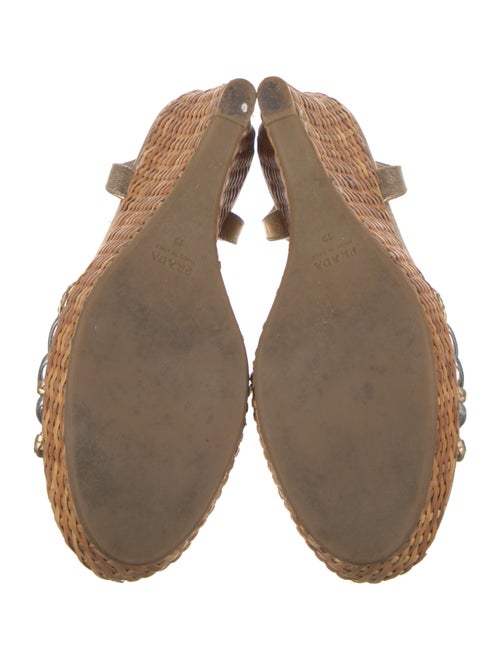 Prada Leather Colorblock Pattern Espadrilles