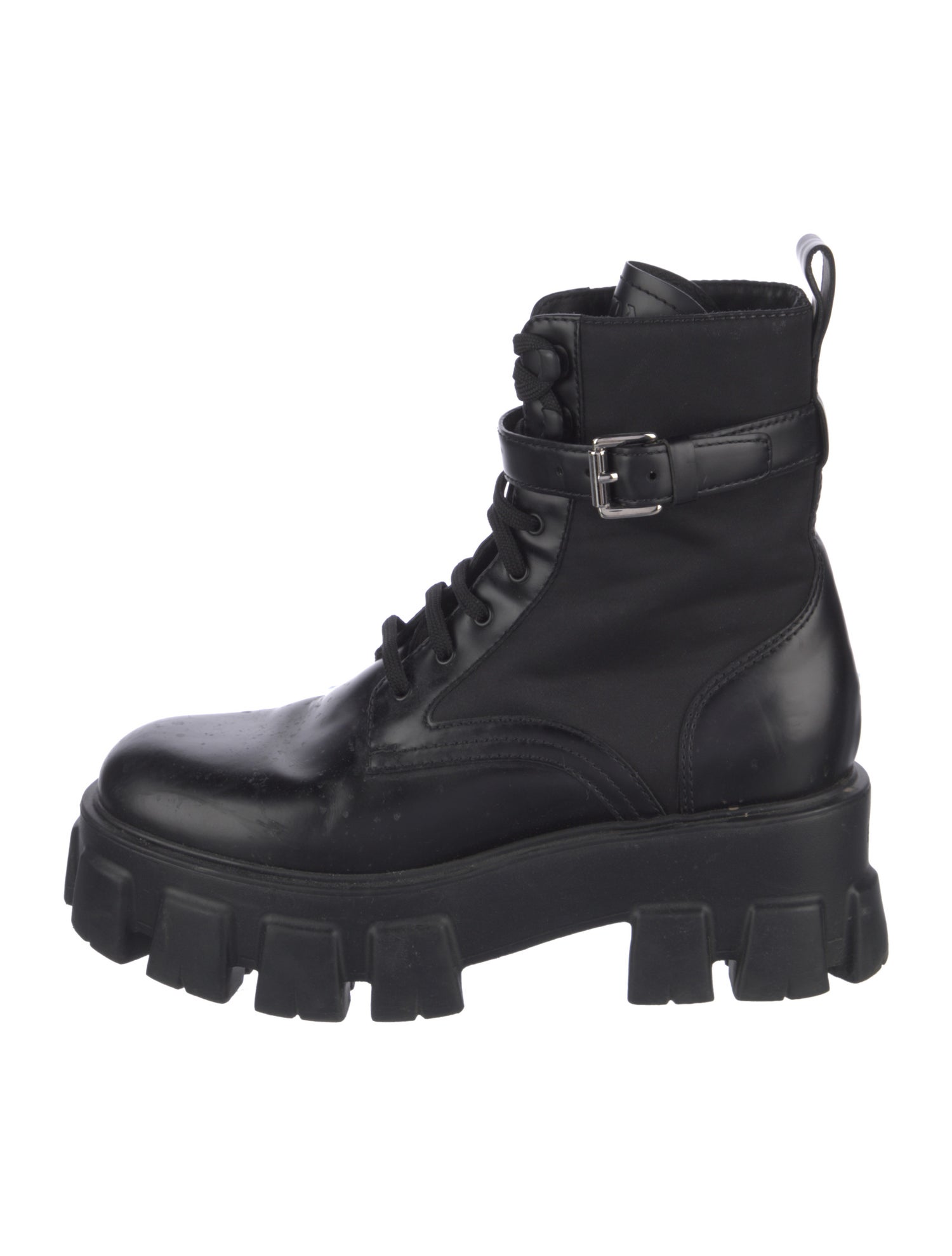 Prada Leather Combat Boots