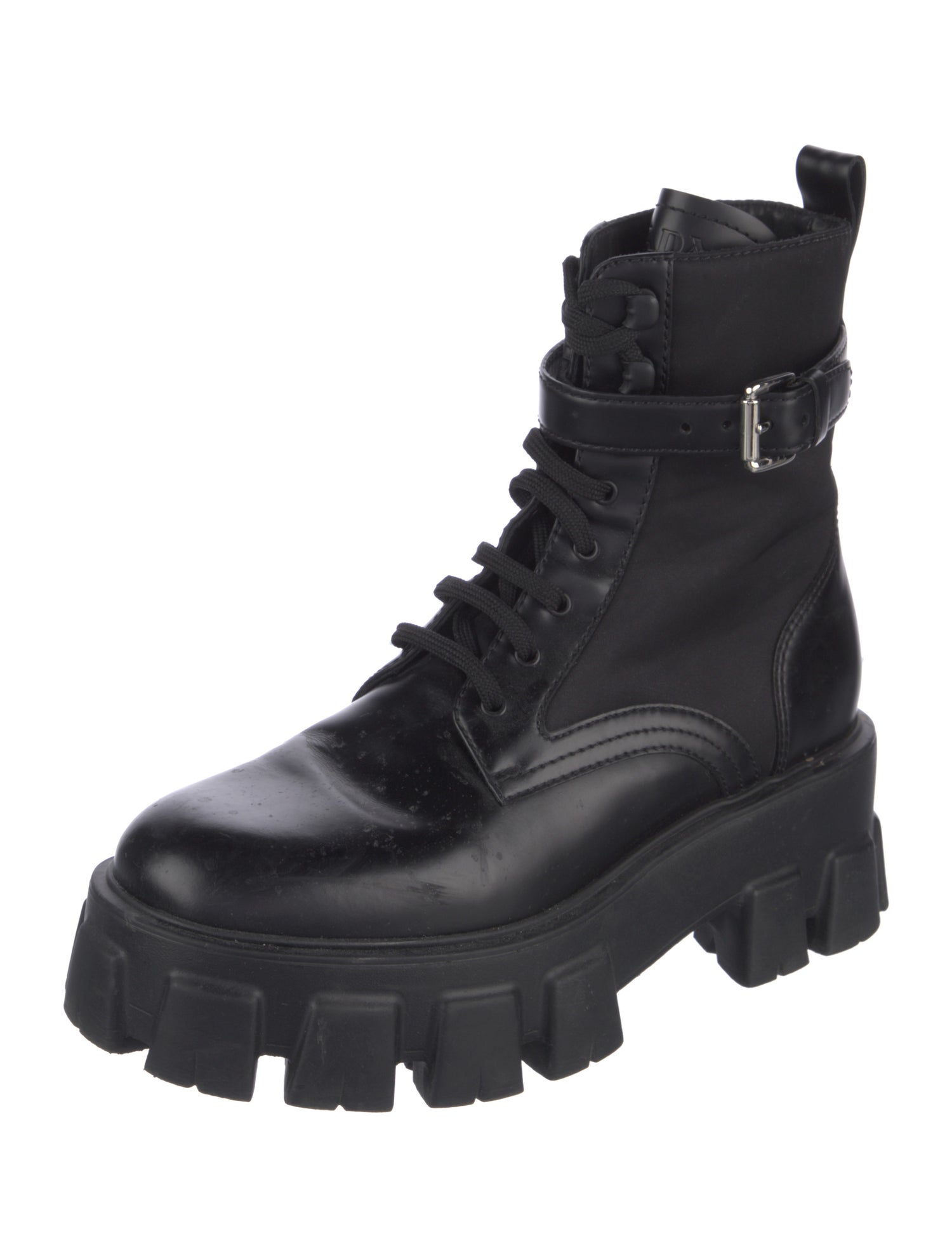 Prada Leather Combat Boots
