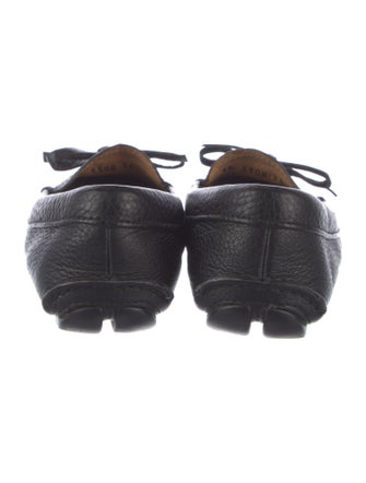 Prada Leather Bow Accents Loafers