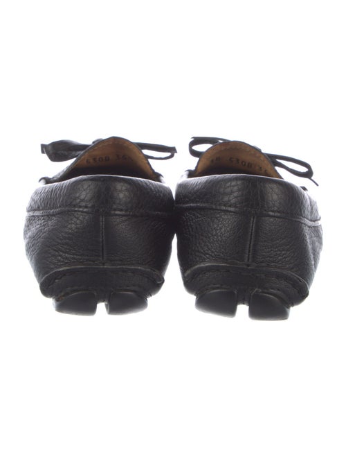 Prada Leather Bow Accents Loafers