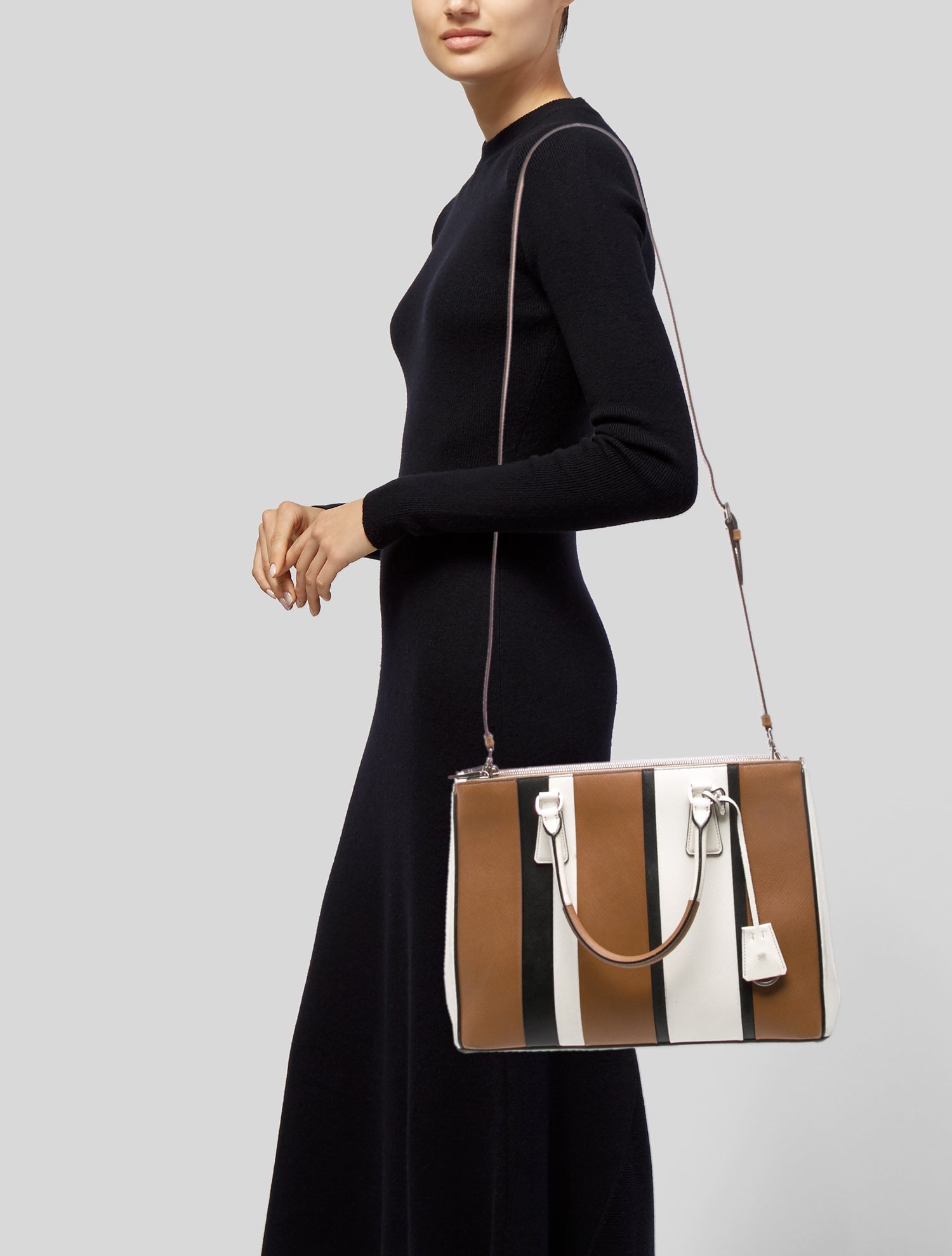 Prada Saffiano Leather Galleria Double Zip