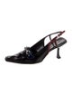 Prada Leather Colorblock Pattern Slingback Pumps