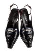 Prada Leather Colorblock Pattern Slingback Pumps