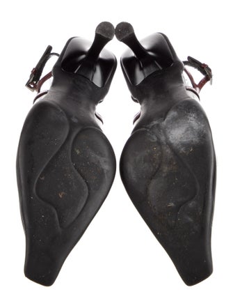 Prada Leather Colorblock Pattern Slingback Pumps