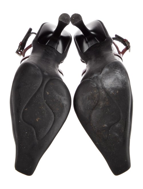 Prada Leather Colorblock Pattern Slingback Pumps