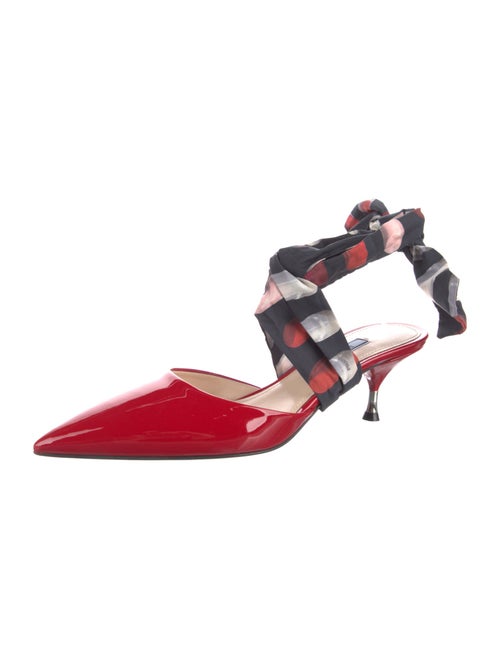 Prada Patent Leather Printed Slingback Pumps