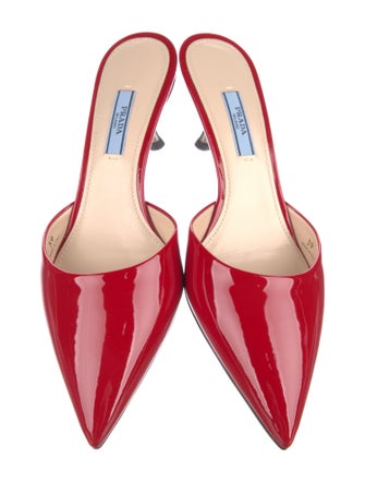 Prada Patent Leather Printed Slingback Pumps