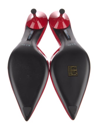 Prada Patent Leather Printed Slingback Pumps