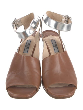 Prada Leather Slingback Sandals