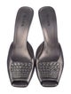 Prada Leather Crystal Embellishments Mules