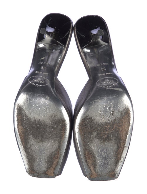 Prada Leather Crystal Embellishments Mules