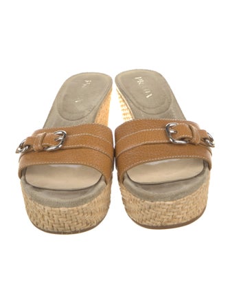 Prada Leather Colorblock Pattern Espadrilles