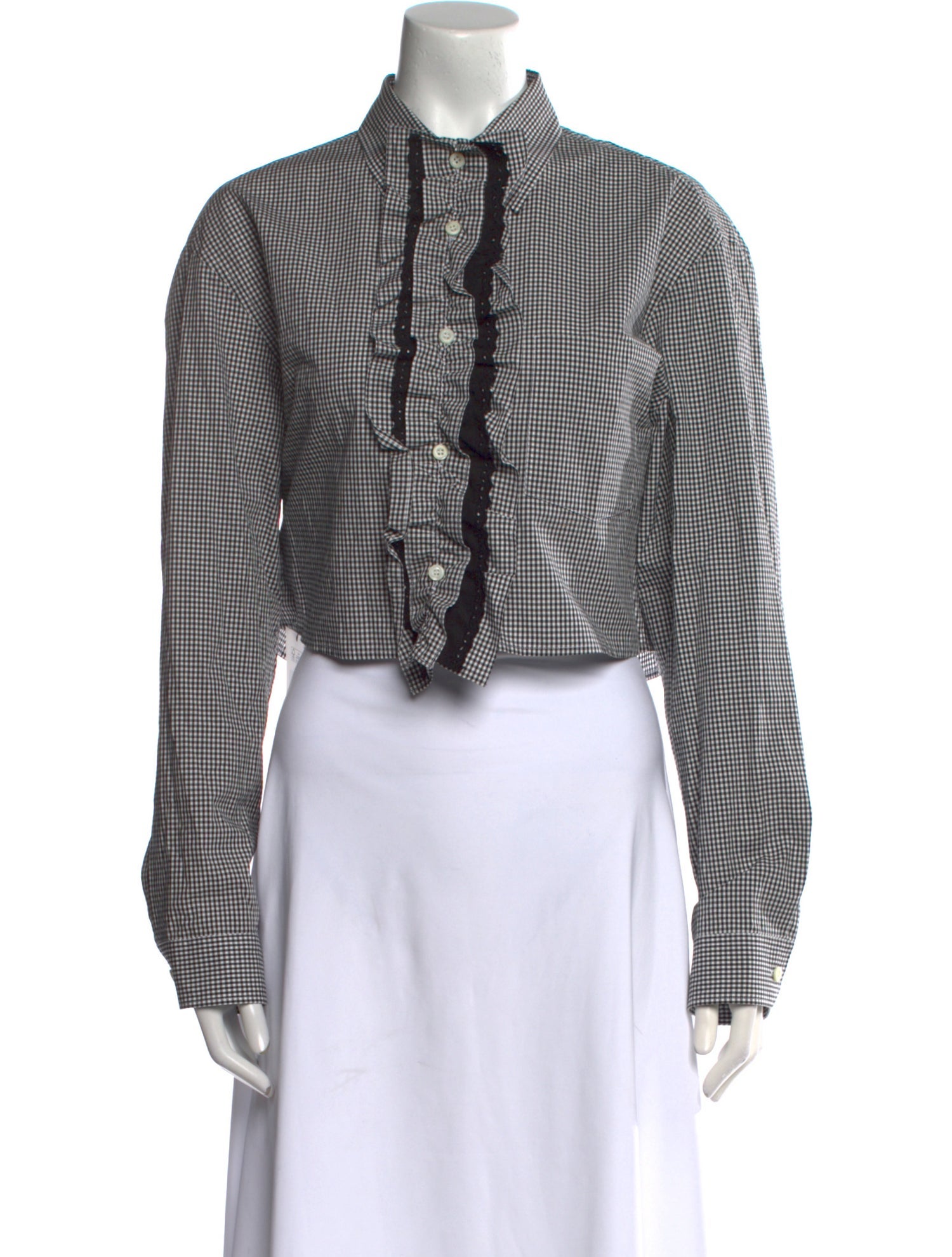 Prada 2023 Plaid Print Crop Top