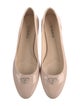 Prada Enameled Metal Triangle Patent Leather Ballet Flats