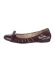 Prada Patent Leather Bow Accents Ballet Flats