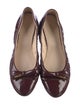 Prada Patent Leather Bow Accents Ballet Flats