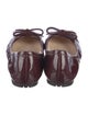 Prada Patent Leather Bow Accents Ballet Flats