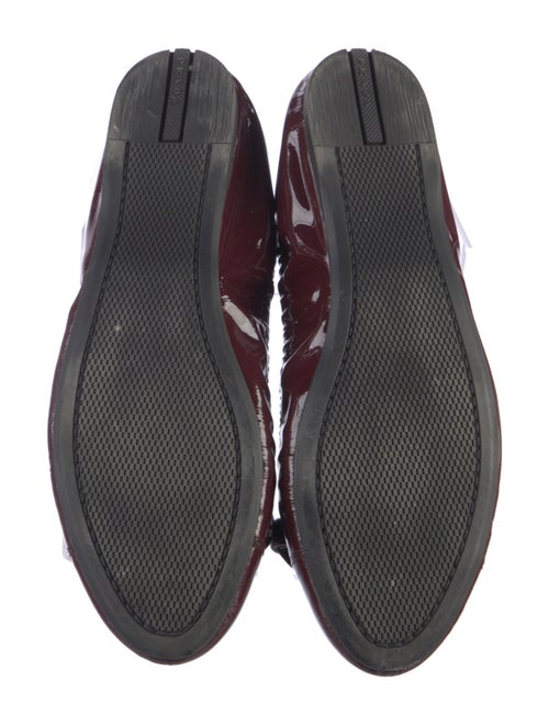 Prada Patent Leather Bow Accents Ballet Flats