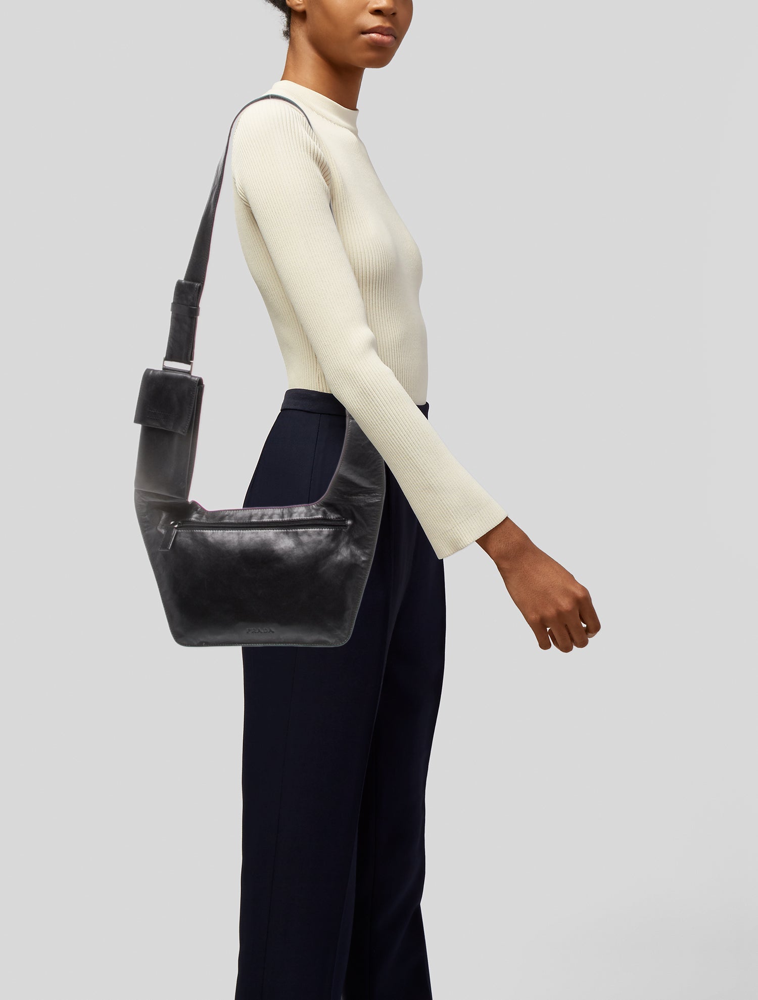 Prada Nappa Leather Messenger Bag Vintage