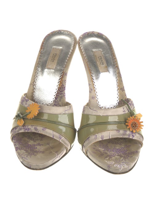 Prada Satin Floral Print Slides