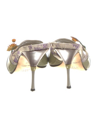 Prada Satin Floral Print Slides