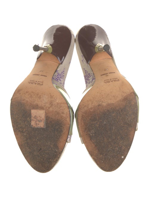 Prada Satin Floral Print Slides