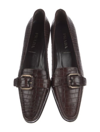Prada Leather Animal Print Loafers