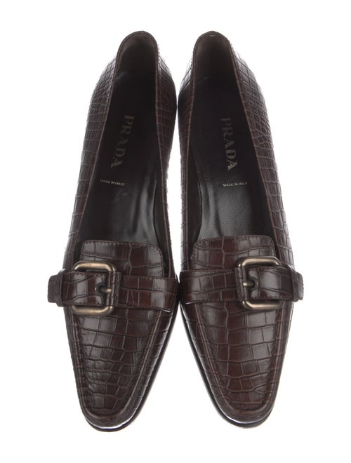 Prada Leather Animal Print Loafers