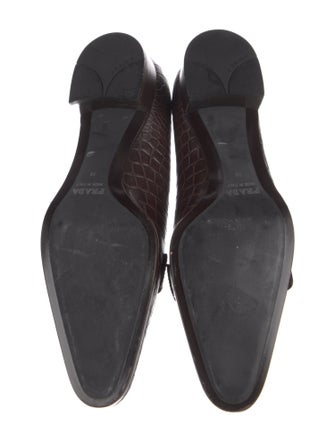 Prada Leather Animal Print Loafers